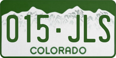 CO license plate 015JLS