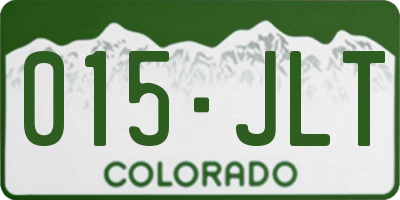 CO license plate 015JLT