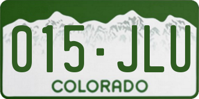 CO license plate 015JLU