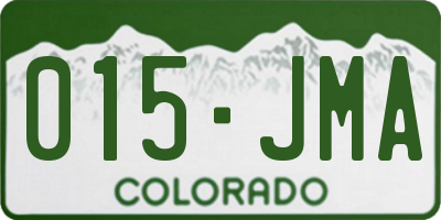 CO license plate 015JMA