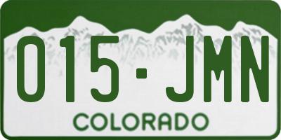 CO license plate 015JMN