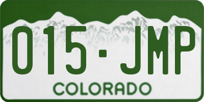 CO license plate 015JMP
