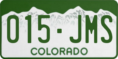 CO license plate 015JMS