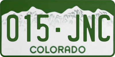 CO license plate 015JNC