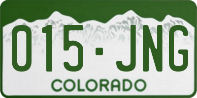 CO license plate 015JNG