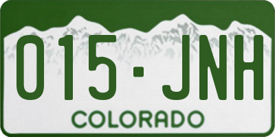 CO license plate 015JNH