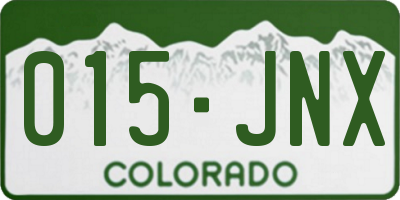 CO license plate 015JNX