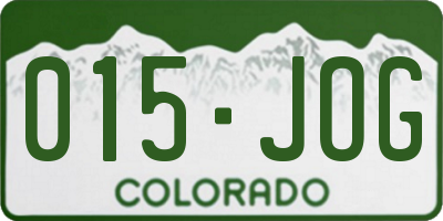 CO license plate 015JOG
