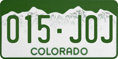 CO license plate 015JOJ