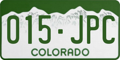 CO license plate 015JPC