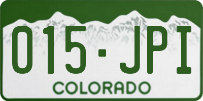 CO license plate 015JPI