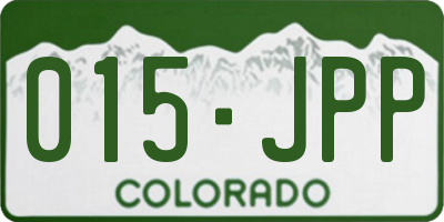 CO license plate 015JPP