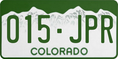 CO license plate 015JPR