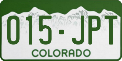 CO license plate 015JPT