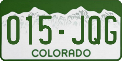 CO license plate 015JQG