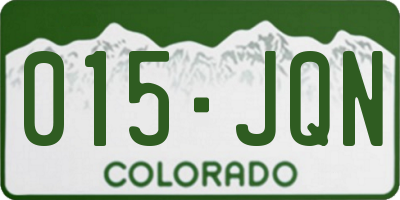 CO license plate 015JQN