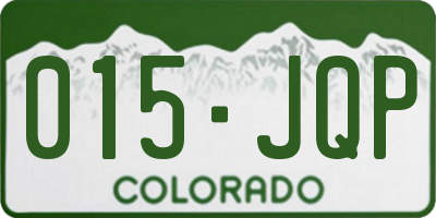 CO license plate 015JQP
