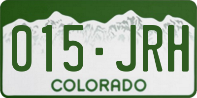 CO license plate 015JRH