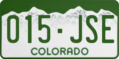 CO license plate 015JSE