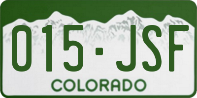 CO license plate 015JSF