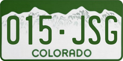 CO license plate 015JSG