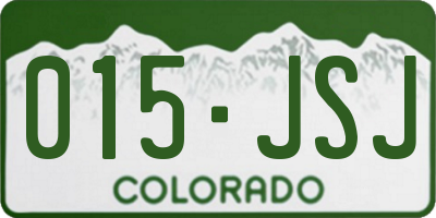 CO license plate 015JSJ