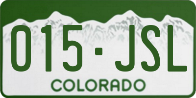 CO license plate 015JSL