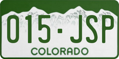 CO license plate 015JSP