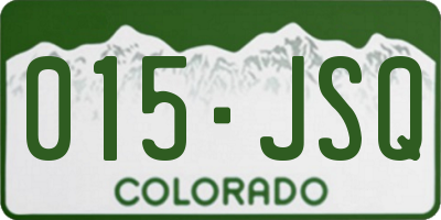 CO license plate 015JSQ