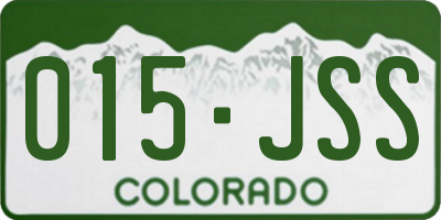 CO license plate 015JSS