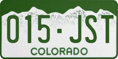 CO license plate 015JST