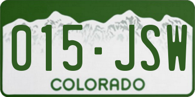 CO license plate 015JSW