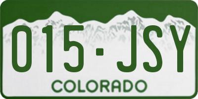CO license plate 015JSY