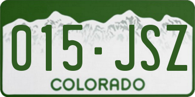 CO license plate 015JSZ