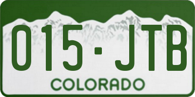 CO license plate 015JTB
