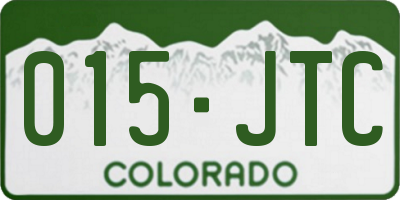 CO license plate 015JTC