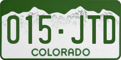 CO license plate 015JTD