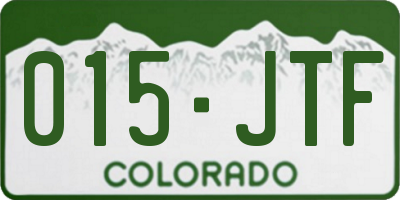 CO license plate 015JTF