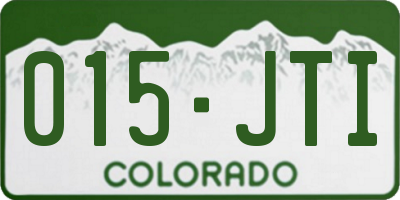 CO license plate 015JTI