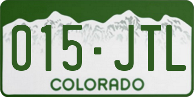 CO license plate 015JTL