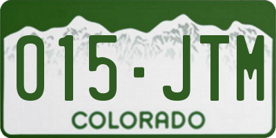 CO license plate 015JTM