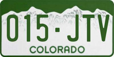 CO license plate 015JTV