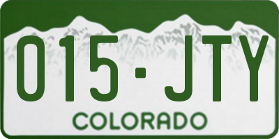 CO license plate 015JTY