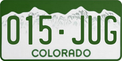 CO license plate 015JUG