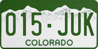CO license plate 015JUK