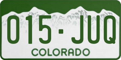 CO license plate 015JUQ
