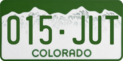 CO license plate 015JUT