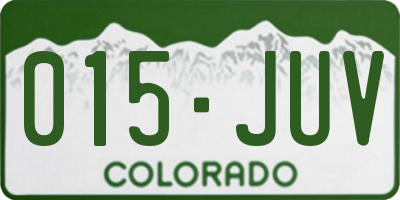 CO license plate 015JUV