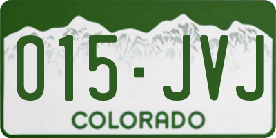 CO license plate 015JVJ