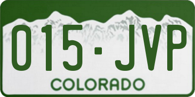 CO license plate 015JVP